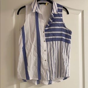 Zara blue and white top